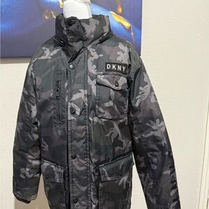 DKNY Kids Camouflage Puffer Jacket